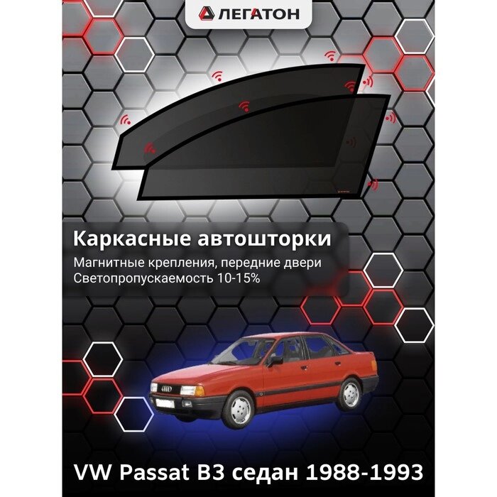 Каркасные автошторки VW Passat B3, 1988-1993, передние (магнит), Leg3602 от компании Интернет-гипермаркет «MALL24» - фото 1