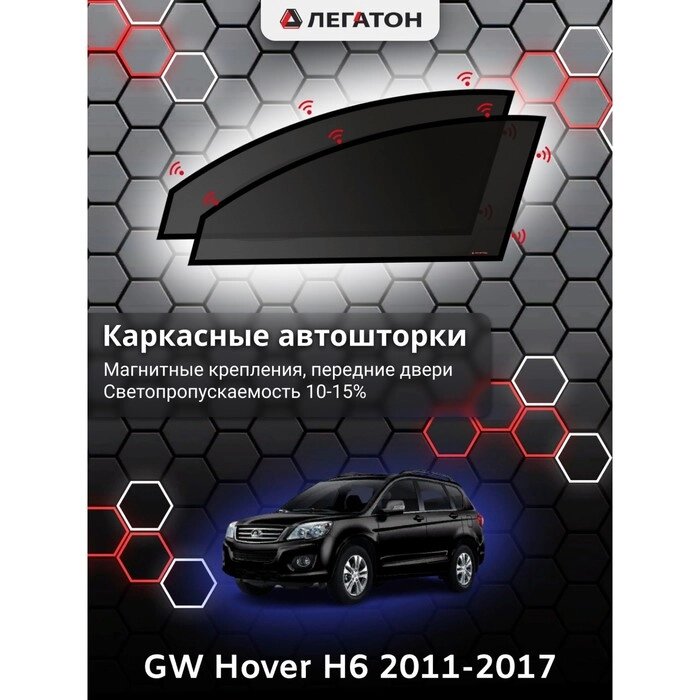 Каркасные шторки GREAT WALL Hover H6 г. в. 2011-2017 передние, крепление: магнит от компании Интернет-гипермаркет «MALL24» - фото 1