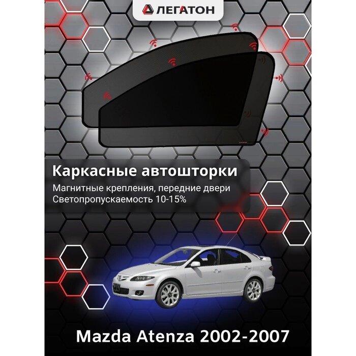 Каркасные шторки Mazda Atenza 2005-2007 передние, крепление: магнит от компании Интернет-гипермаркет «MALL24» - фото 1