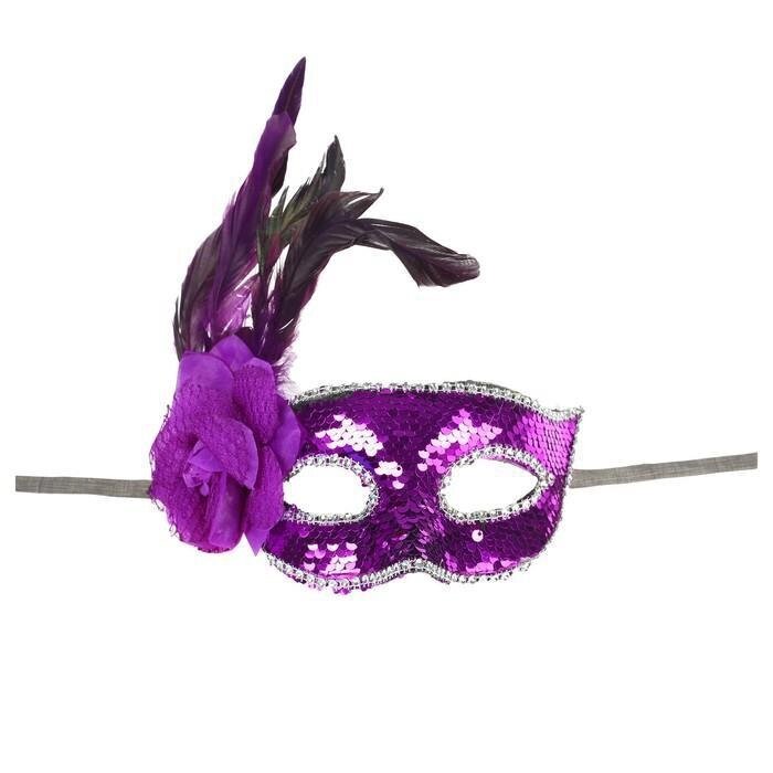 Карнавальная маска "Венеция", цвет фиолетовый от компании Интернет-гипермаркет «MALL24» - фото 1
