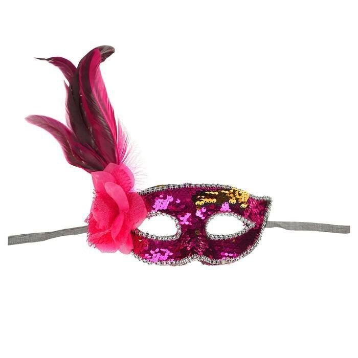 Карнавальная маска "Венеция", цвет фуксия от компании Интернет-гипермаркет «MALL24» - фото 1