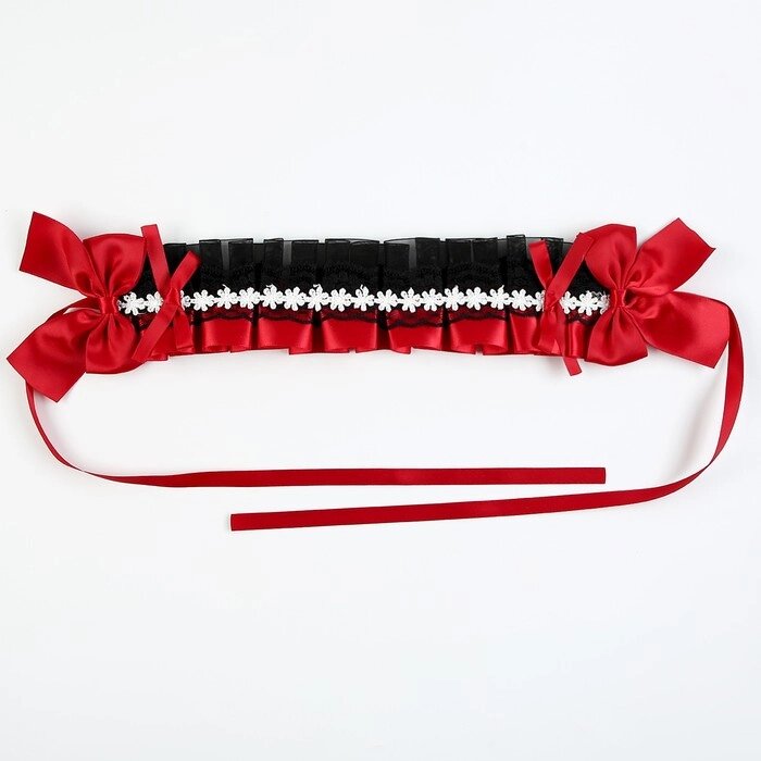 Карнавальная повязка "Лолита" цвет красный с чёрным кружевом от компании Интернет-гипермаркет «MALL24» - фото 1