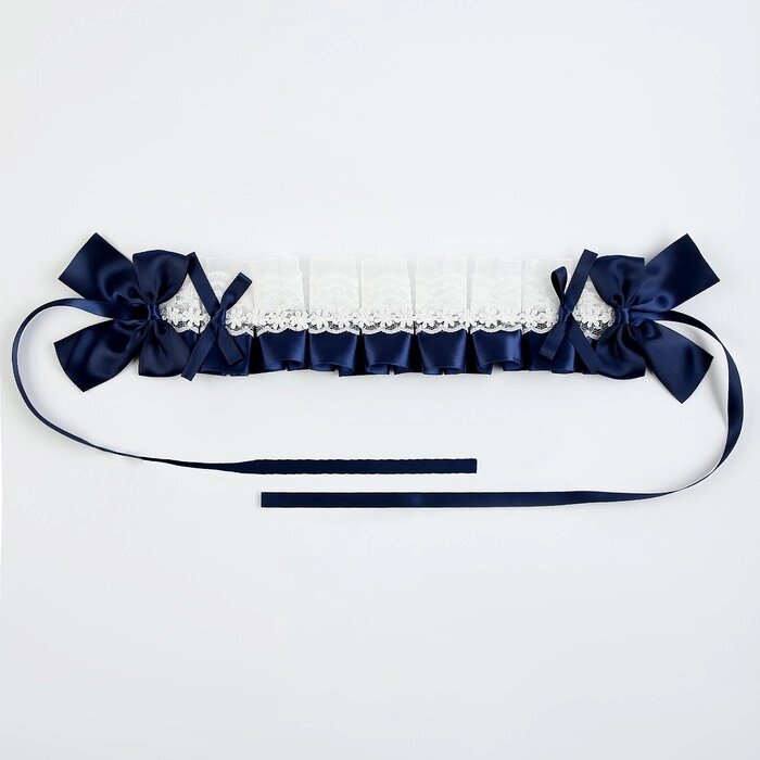 Карнавальная повязка "Лолита" цвет синий с белым кружевом от компании Интернет-гипермаркет «MALL24» - фото 1