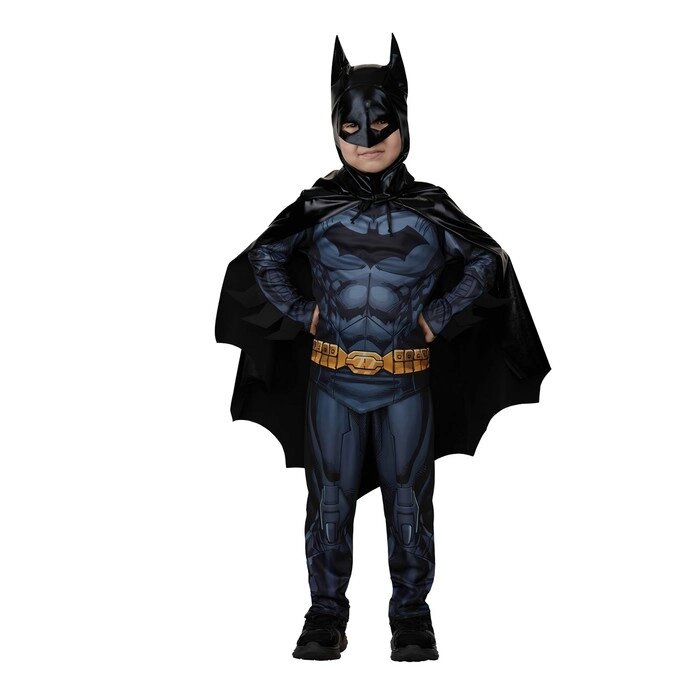 Карнавальный костюм "Бэтмэн" без мускулов, сорочка, брюки, маска, плащ, р. 104-52 от компании Интернет-гипермаркет «MALL24» - фото 1