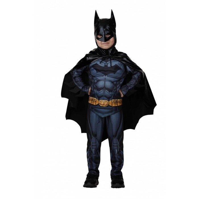 Карнавальный костюм "Бэтмэн" без мускулов, сорочка, брюки, маска, плащ, р. 110-56 от компании Интернет-гипермаркет «MALL24» - фото 1