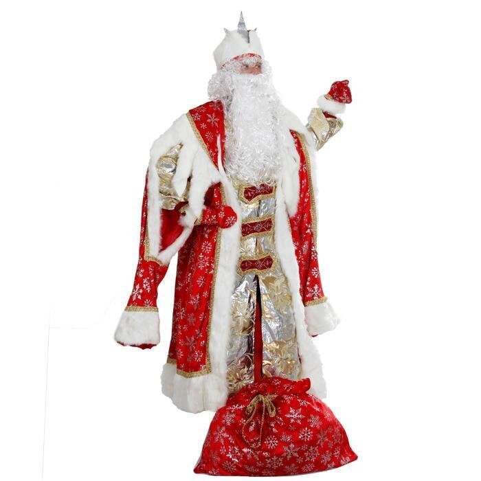 Карнавальный костюм "Дед Мороз Королевский",  . 54-56,  188 см, цвет красный от компании Интернет-гипермаркет «MALL24» - фото 1