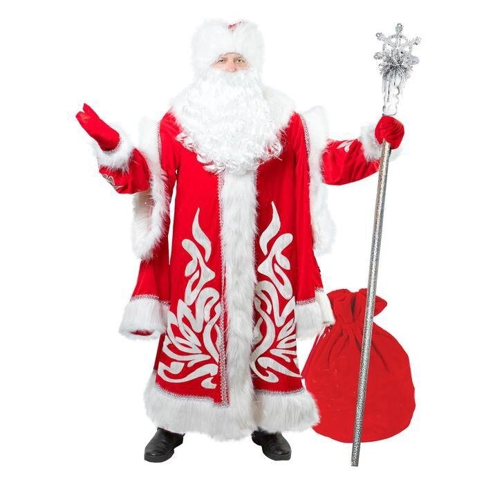 Карнавальный костюм "Дед Мороз королевский", аппликация, мех, р. 48-50 от компании Интернет-гипермаркет «MALL24» - фото 1