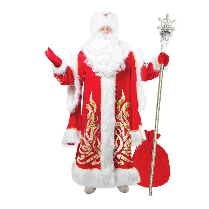 Карнавальный костюм "Дед Мороз королевский", аппликация золотистая, р. 48-50 от компании Интернет-гипермаркет «MALL24» - фото 1