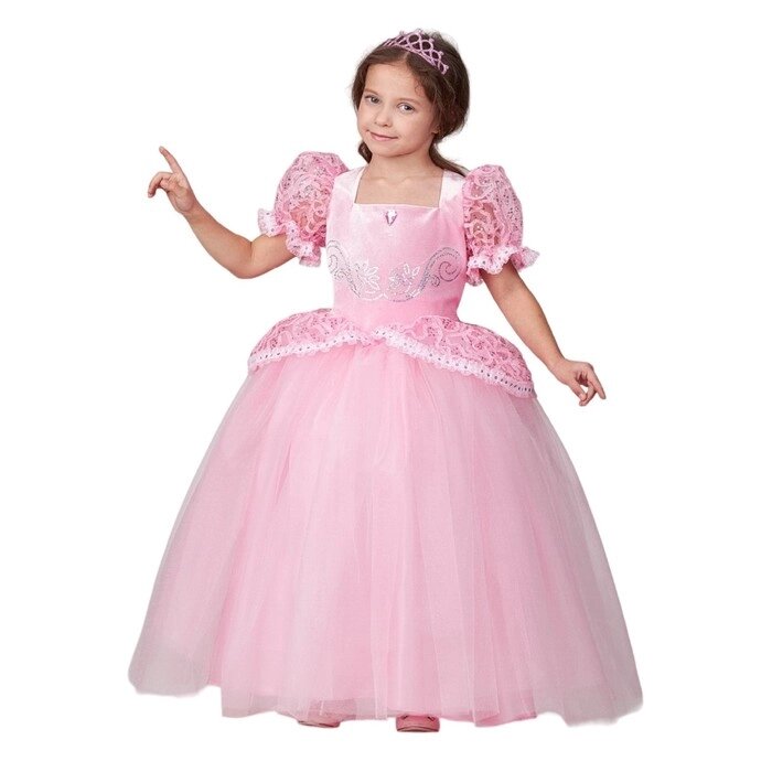 Карнавальный костюм "Принцесса Золушка" розовая, платье, диадема, р. 122-64 от компании Интернет-гипермаркет «MALL24» - фото 1