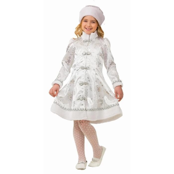 Карнавальный костюм "Снегурочка", сатин, платье, головной убор, р. 30, рост 116 см от компании Интернет-гипермаркет «MALL24» - фото 1