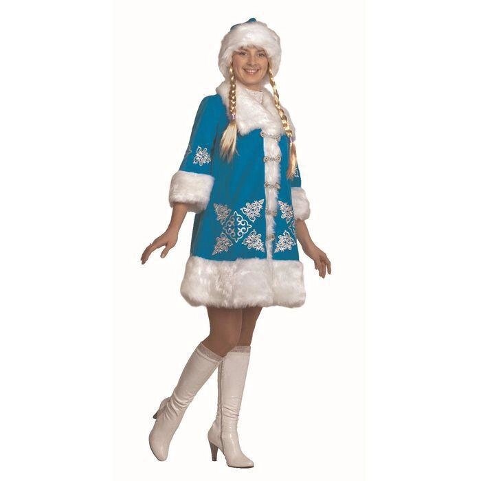 Карнавальный костюм "Снегурочка", шуба с вышивкой, р. 44, рост 164 см от компании Интернет-гипермаркет «MALL24» - фото 1