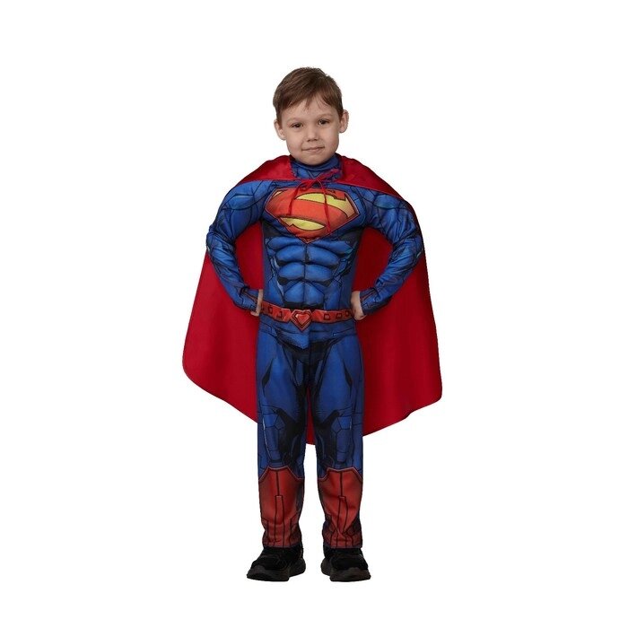 Карнавальный костюм "Супермэн" с мускулами Warner Brothers р. 104-52 от компании Интернет-гипермаркет «MALL24» - фото 1