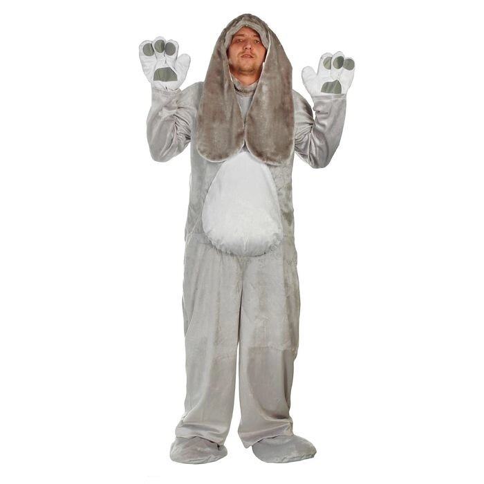 Карнавальный костюм "Заяц", взрослый, комбинезон, шапка, р. 50-52, рост 180 см от компании Интернет-гипермаркет «MALL24» - фото 1