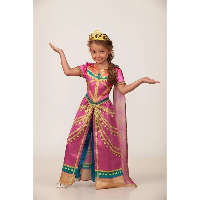 Карнавальный костюм "Жасмин", платье, корона, р. 34, рост 134 см от компании Интернет-гипермаркет «MALL24» - фото 1