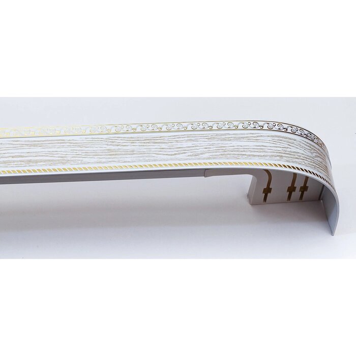 Карниз трёхрядный "Есенин", ширина 220 см, молдинг золото, цвет патина белая от компании Интернет-гипермаркет «MALL24» - фото 1