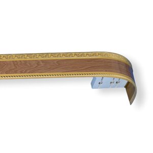 Карниз трёхрядный "Ультракомпакт. Есенин", 300 см, с декоративной планкой 7 см, цвет золото/олива