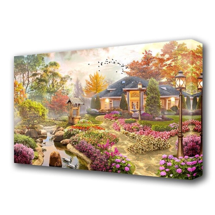 Картина на холсте "Цветочный сад" 60*100 см от компании Интернет-гипермаркет «MALL24» - фото 1