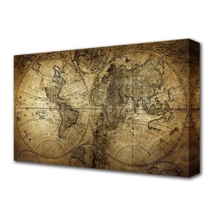 Картина на холсте "Карта мира" 60*100 см