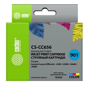 Картридж Cactus CS-CC656 №901, для HP DJ 4500 series/J4524/J4535/J4580, 18мл, многоцветный