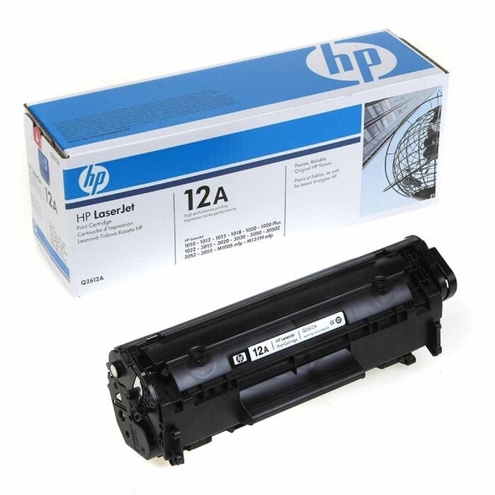 Картридж HP 12A Q2612A для LJ 1010/1012/1015/1018/1020/1022 (2000k), черный от компании Интернет-гипермаркет «MALL24» - фото 1