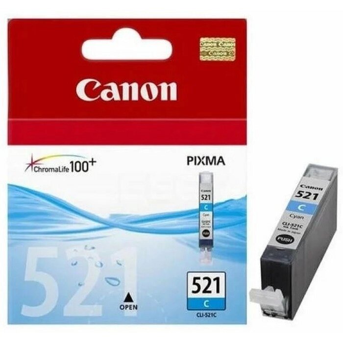 Картридж струйный Canon CLI-521C 2934B004 голубой для Canon iP3600/4600/MP540/620/630/980 от компании Интернет-гипермаркет «MALL24» - фото 1