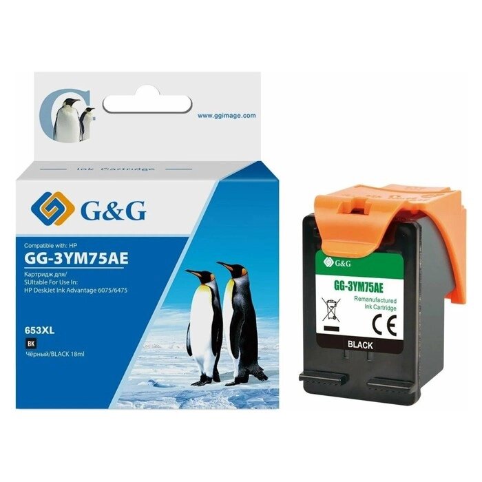 Картридж струйный G&G GG-3YM75AE 653 черный (6мл) для HP DeskJet Plus Ink Advantage 6075/64   107410 от компании Интернет-гипермаркет «MALL24» - фото 1