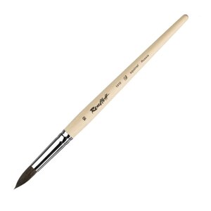 Кисть Roubloff Белка серия 1410 № 10 ручка короткая пропитана лаком/ белая обойма
