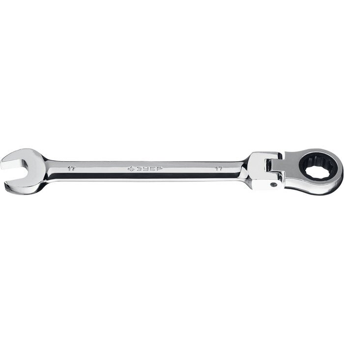 Ключ гаечный комбинированный трещоточный шарнирный ЗУБР 27101-17, 17 мм от компании Интернет-гипермаркет «MALL24» - фото 1