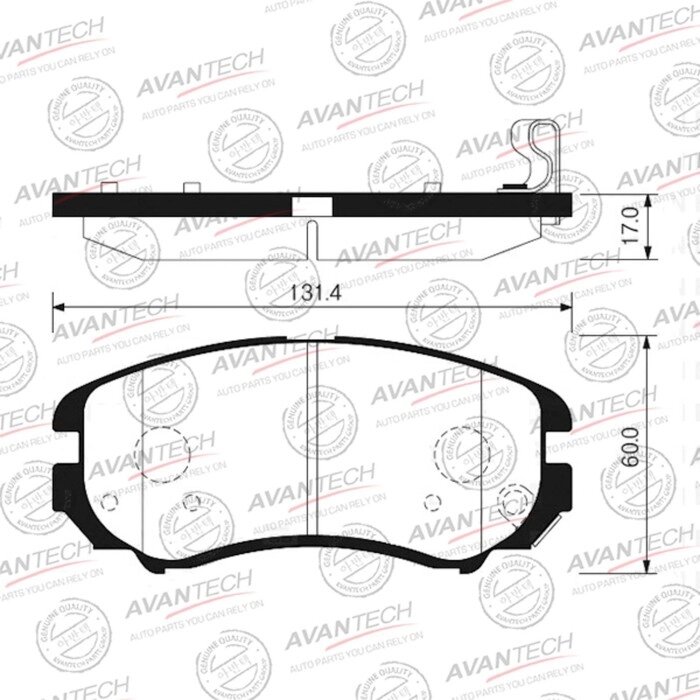 Колодки тормозные дисковые Avantech (противоскрипная пластина в компл.) AV095 от компании Интернет-гипермаркет «MALL24» - фото 1