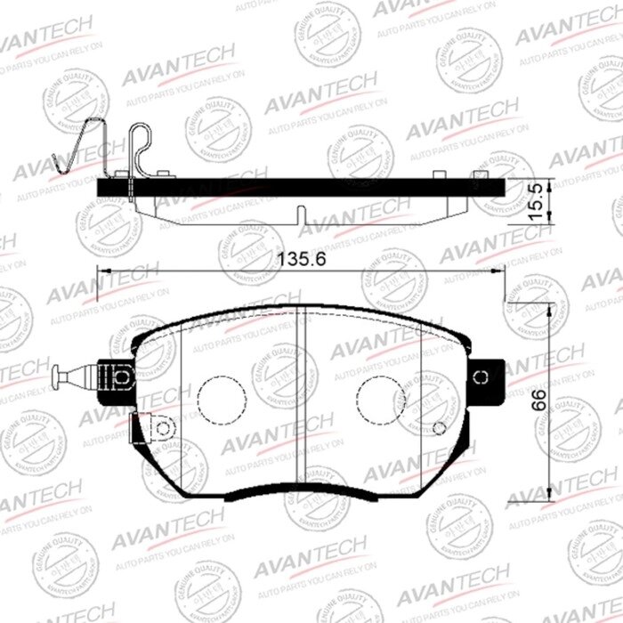 Колодки тормозные дисковые Avantech (противоскрипная пластина в компл.) AV1078 от компании Интернет-гипермаркет «MALL24» - фото 1