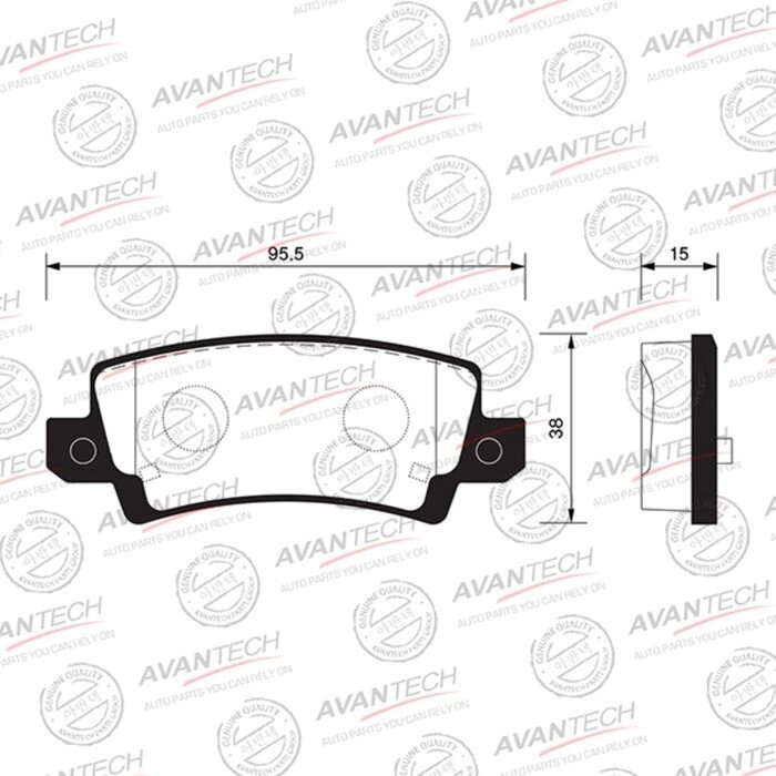 Колодки тормозные дисковые Avantech (противоскрипная пластина в компл.) AV1140 от компании Интернет-гипермаркет «MALL24» - фото 1