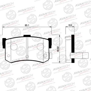 Колодки тормозные дисковые Avantech (противоскрипная пластина в компл.) AV155