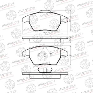 Колодки тормозные дисковые Avantech (противоскрипная пластина в компл.) AV1902