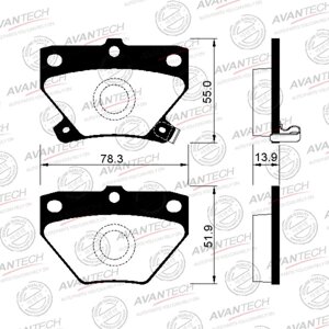 Колодки тормозные дисковые Avantech (противоскрипная пластина в компл.) AV256