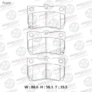 Колодки тормозные дисковые Avantech (противоскрипная пластина в компл.) AV276