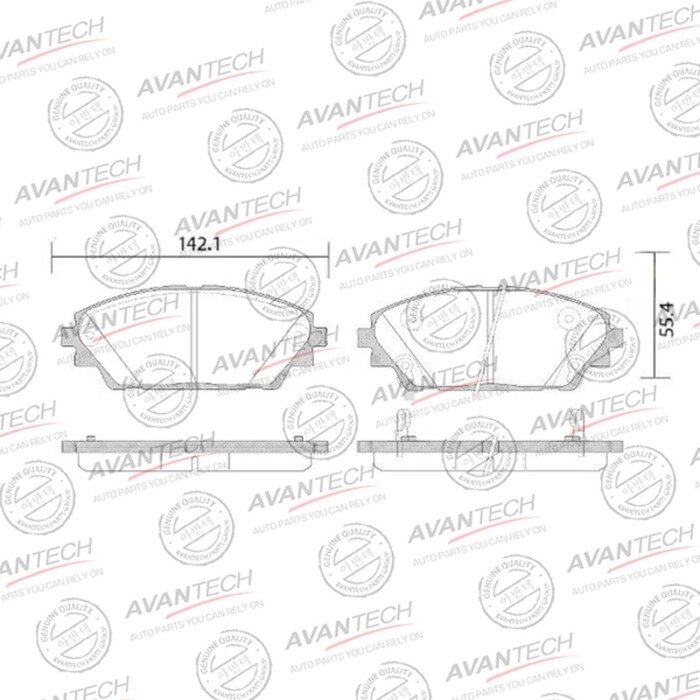 Колодки тормозные дисковые Avantech (противоскрипная пластина в компл.) AV4402 от компании Интернет-гипермаркет «MALL24» - фото 1