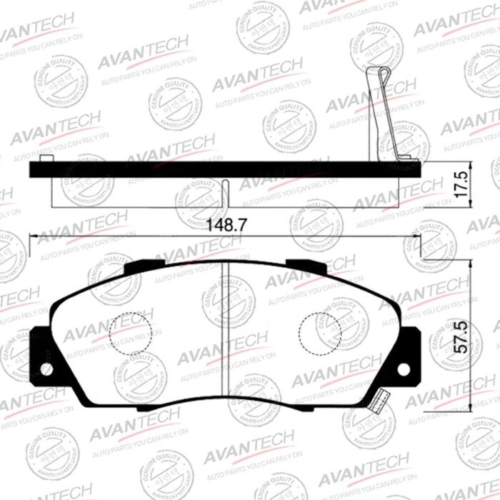 Колодки тормозные дисковые Avantech (противоскрипная пластина в компл.) AV573 от компании Интернет-гипермаркет «MALL24» - фото 1