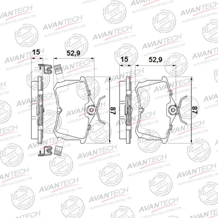 Колодки тормозные дисковые Avantech (противоскрипная пластина в компл.) AV578 от компании Интернет-гипермаркет «MALL24» - фото 1