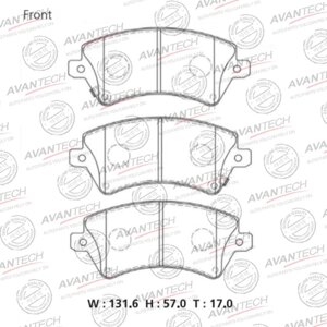 Колодки тормозные дисковые Avantech (противоскрипная пластина в компл.) AV817