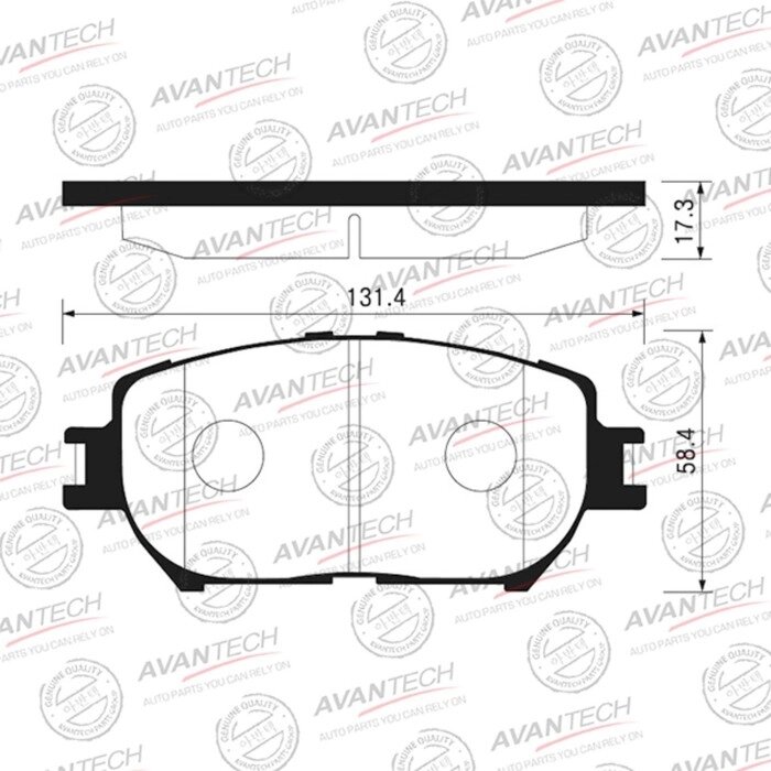 Колодки тормозные дисковые Avantech (противоскрипная пластина в компл.) AV837 от компании Интернет-гипермаркет «MALL24» - фото 1