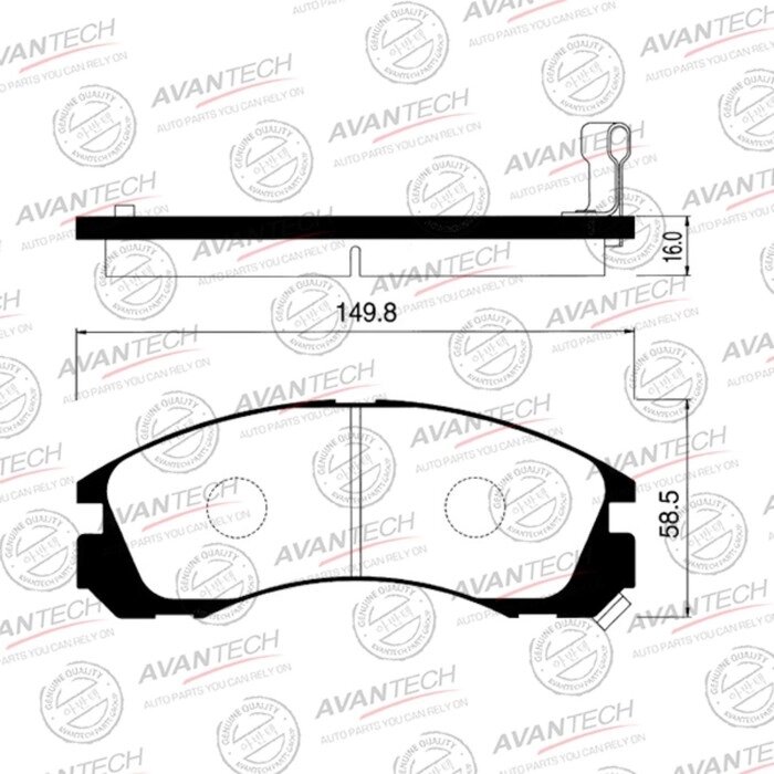 Колодки тормозные дисковые Avantech (противоскрипная пластина в компл.) AV949 от компании Интернет-гипермаркет «MALL24» - фото 1