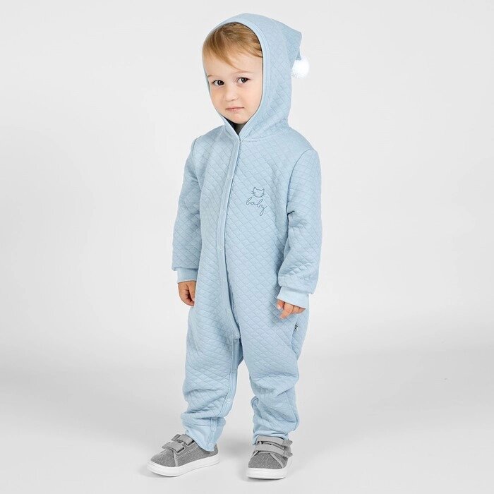 Комбинезон детский с капюшоном Bunny, рост 74 см, цвет голубой от компании Интернет-гипермаркет «MALL24» - фото 1