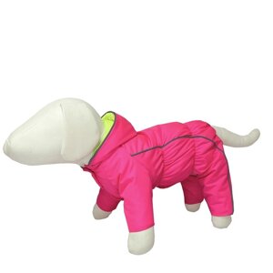Комбинезон для собак (сука) на синтепоне, размер 30, неон/розовый