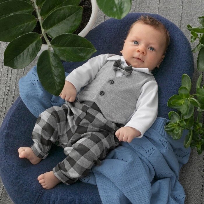 Комплект детский, рост 74-80 см, цвет серый меланж от компании Интернет-гипермаркет «MALL24» - фото 1