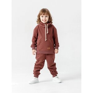 Комплект для девочки: свитшот, брюки "Арни", рост 110 см, цвет коричневый