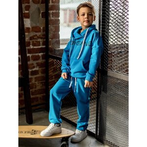 Комплект для мальчика: худи, брюки "Пит", рост 116 см, цвет небесно-голубой