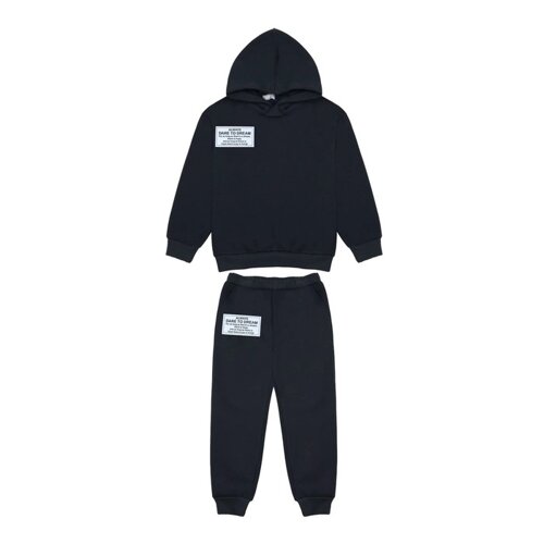 Комплект для мальчика (толстовка, брюки), цвет черный, рост 116 см