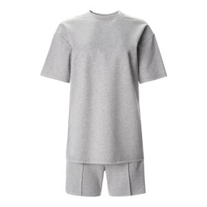 Комплект (футболка, шорты) женский MINAKU: Casual Collection цвет светло-серый, р-р 46