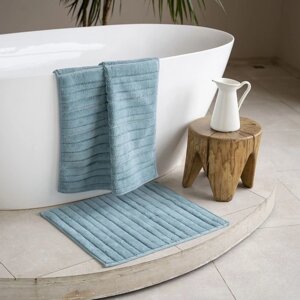 Комплект ковриков для ванны "Аврора", размер 50x60 cм, 60x100 см, цвет зелёный