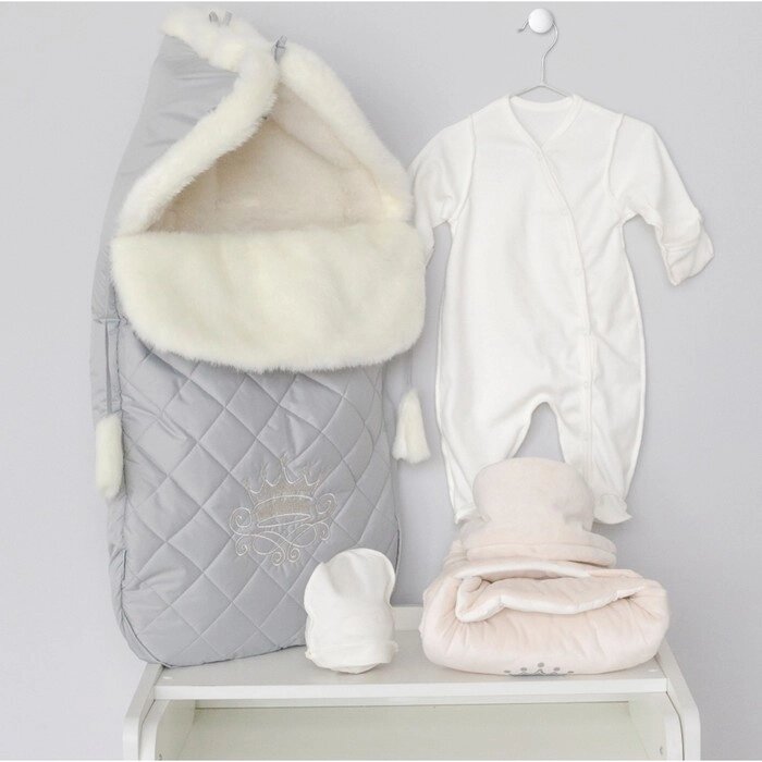 Комплект на выписку зимний, рост 56-62 см, цвет серый от компании Интернет-гипермаркет «MALL24» - фото 1